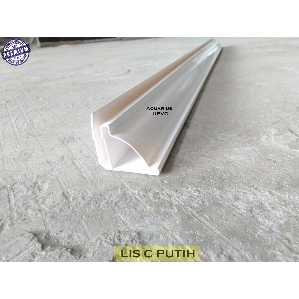 Lis List Pinggir Dinding Plafon PVC Panjang 4 meter Anti Air Rayap Kwalitas Premium Type C Putih