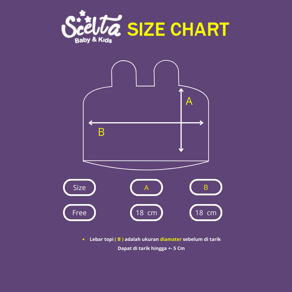 Scelta Baby - Topi Bayi Bahan Katun Nyaman Size Free | TP SC 330 thumbnail 2