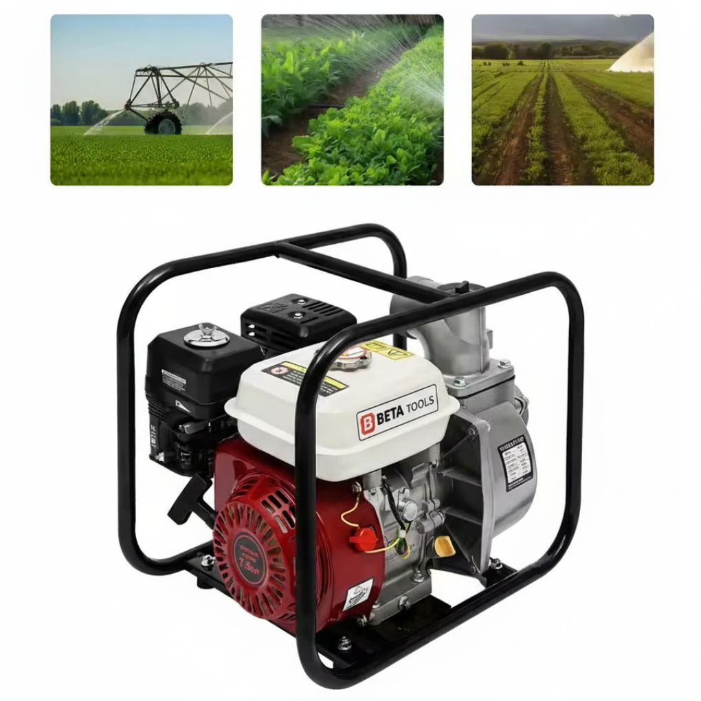 BETA TOOLS Agricultural Irrigation Mobile Gasoline Water Pumps, High-Capacity Engine, 3-inch/4-inch 