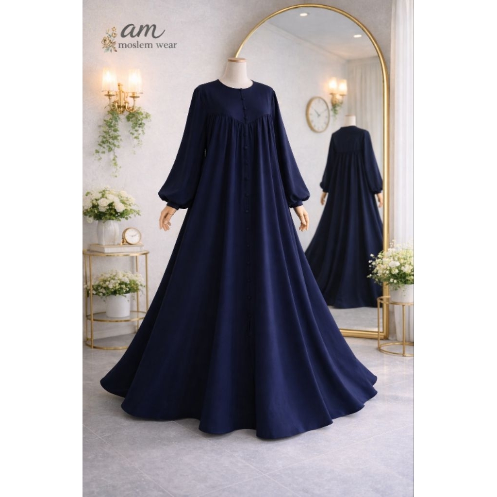 AMW 04 Gamis Akhwat  set gamis safar dan cadar tali dewasa S M L dan XL