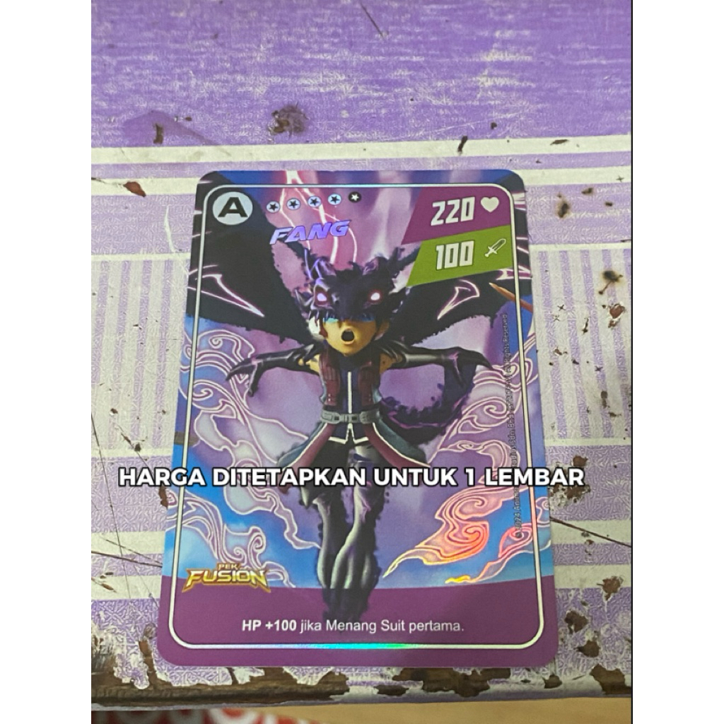Boboiboy Monsta Galaxy Card Fang Tier A Silver Pek Fusion
