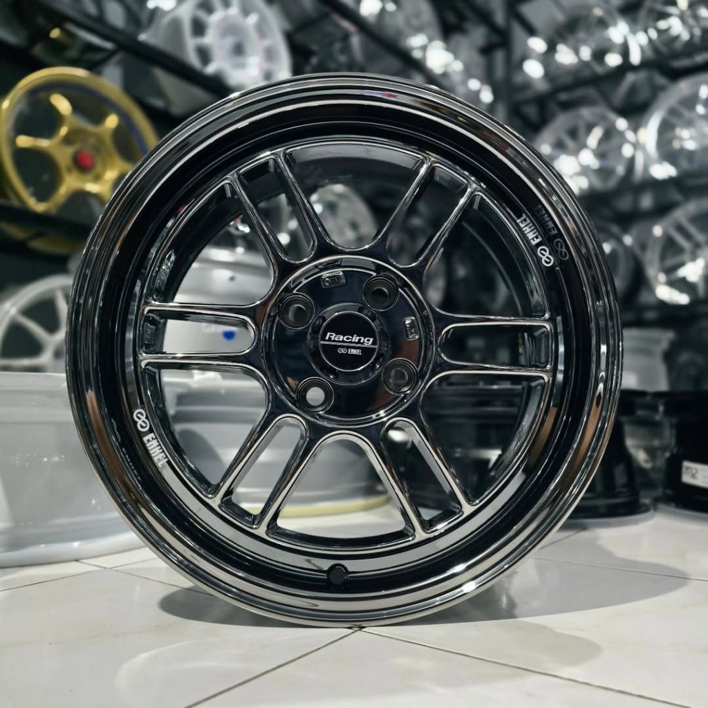 velg enkei rpf1 BLACK CHROME r15 lebar 7 racing ring 15 untuk velg suzuki fronx mobil brio jazz city