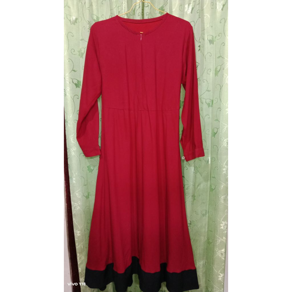 prelove gamis ceruty warna maroon