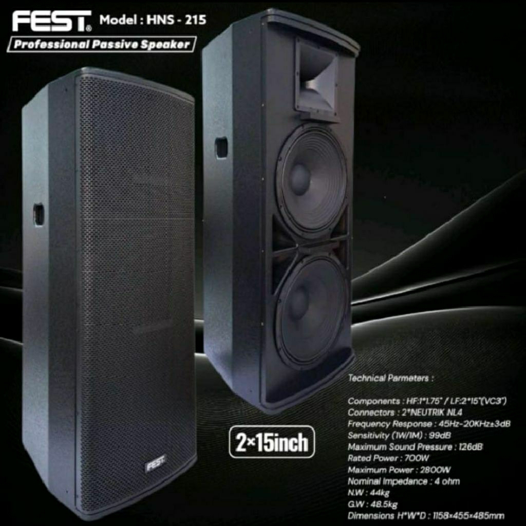 Speaker pasif original Fest HNS 215 double speaker passive 15inch