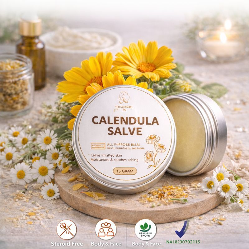 Calendula Healing Salve - All Purpose Balm - 100% Natural Herbal Pure - Eksim gatal luka eczema dry 