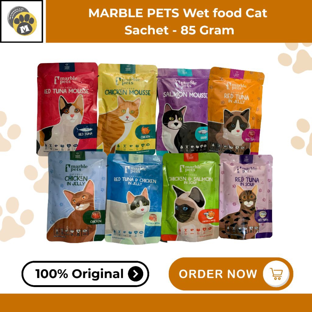 Marble Pets Wet Food Cat Sachet 85gr – Makanan Basah Kucing