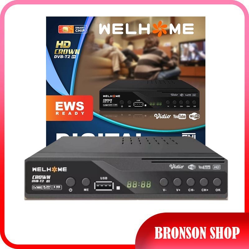 Set Top box Tv Digital Welhome DVB T2 EWS tv analog ke digital