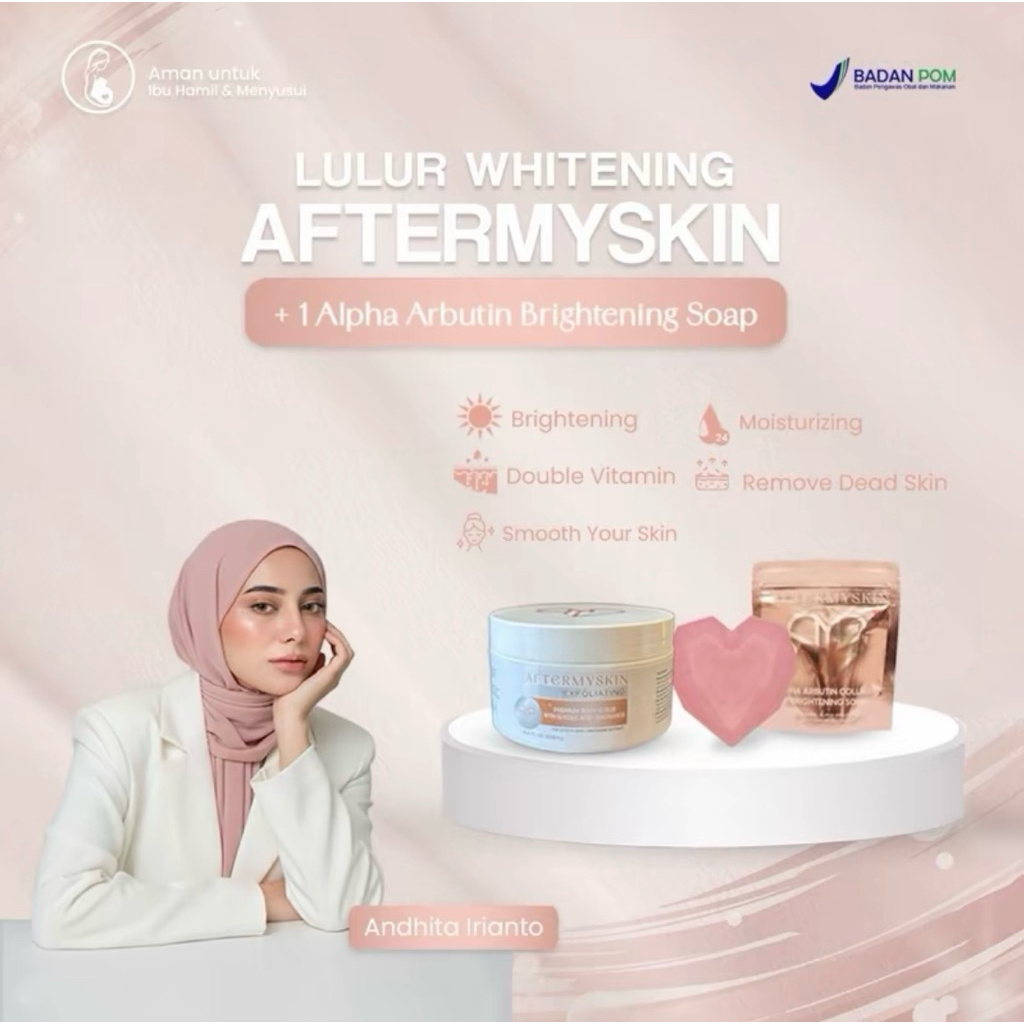 Aftermyskin paket bleaching lulur pengantin free sabun original