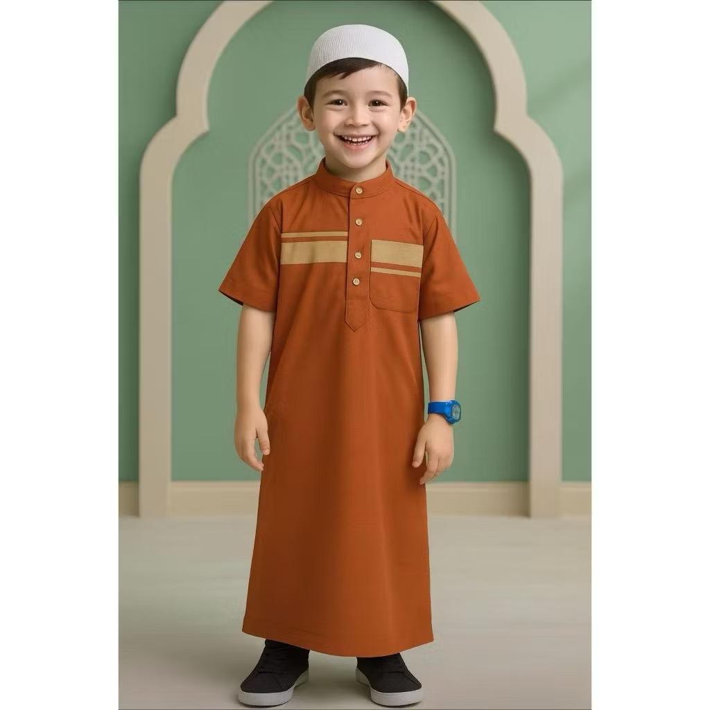 baju gamis anak laki-laki / koko muslim model  jubah anak laki-laki 1-10 tahun