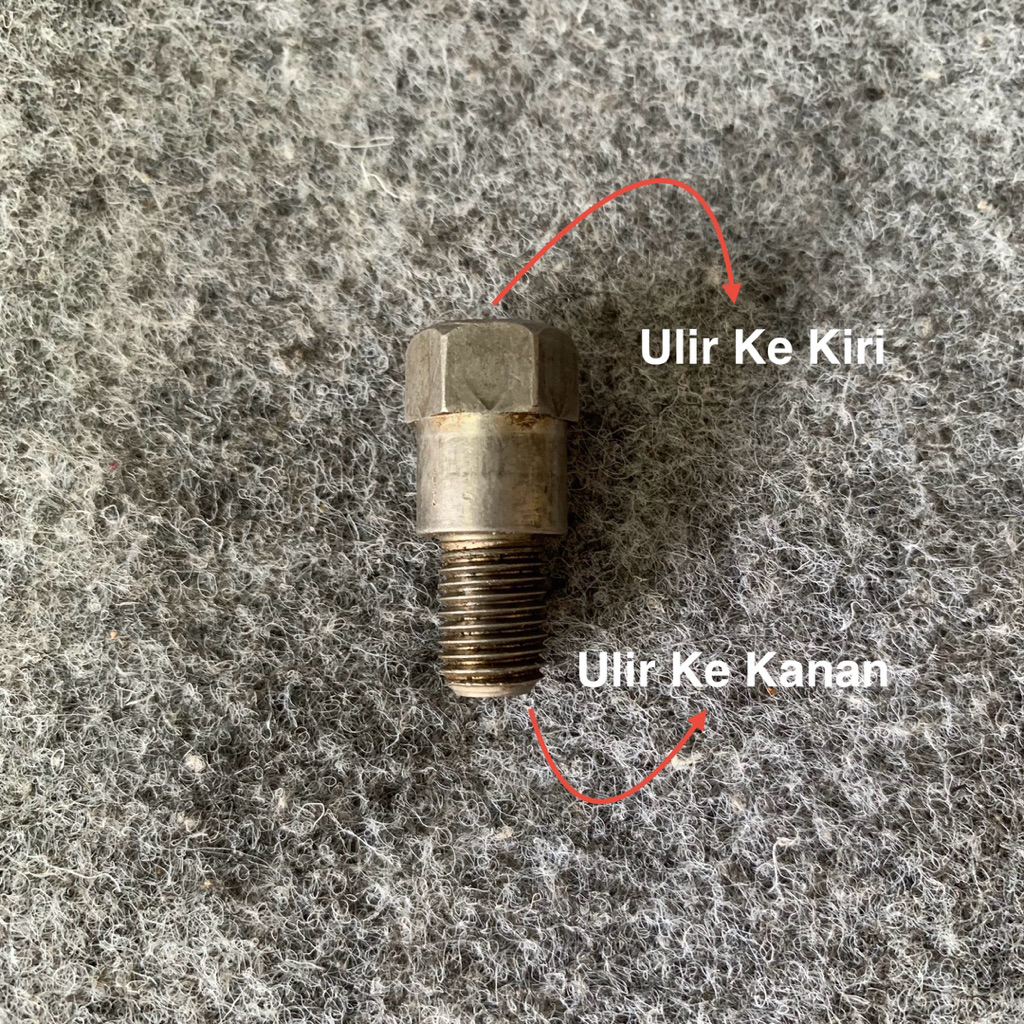 BAUT SAMBUNGAN SPION ( 14 ) DRAT KANAN - KIRI Sambungan Spion Motor Peninggi Baut 14 Drat Ulir