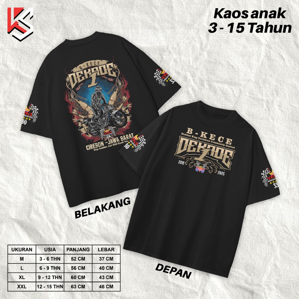 Kaos Anak KAOS RX KING 1 DEKADE YKIS LENGAN PENDEK RR IDN