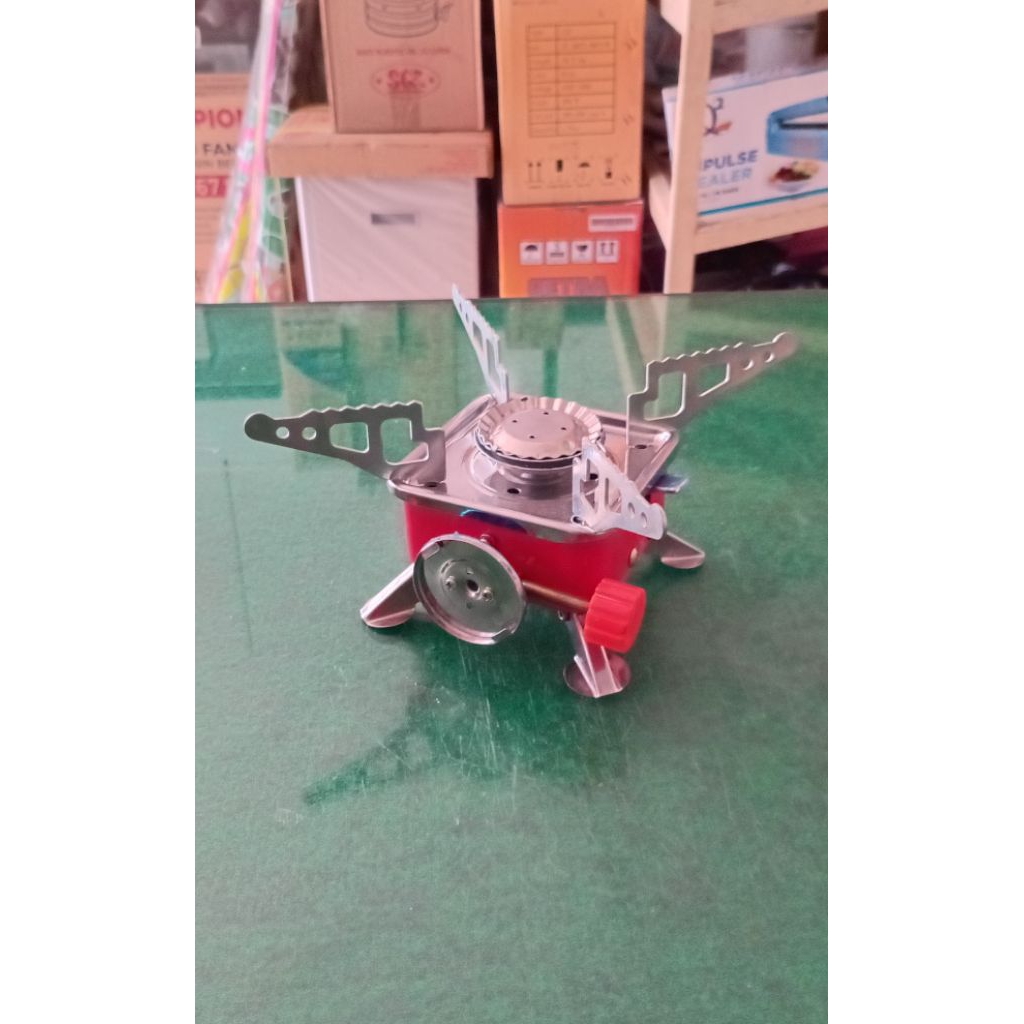 Barang baru rijek patah dibagian sambungan tungkunya kompor portable camping mungkin bisa diservis s