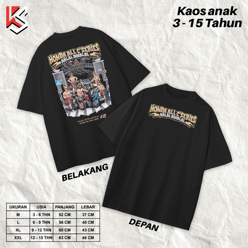 Kaos Anak baju kaos pria HALAL BIHALAL #2 #1 HONDA ALL C SERIES HONDA ASTREA GRAND INDONESIA Otomoti