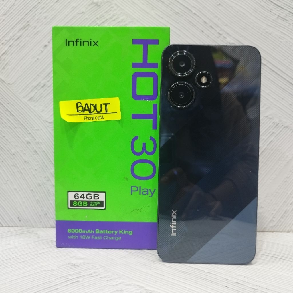 INFINIX HOT 30 PLAY 4/64GB HANDPHONE BEKAS FULLSET SECOND