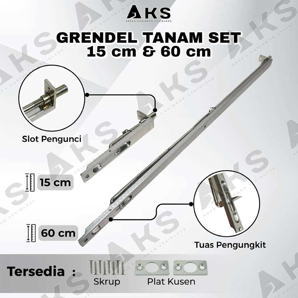 grendel tanam 60cm 1set slot tanam pintu rumah kupu tarung grendel tanam pintu rumah utama