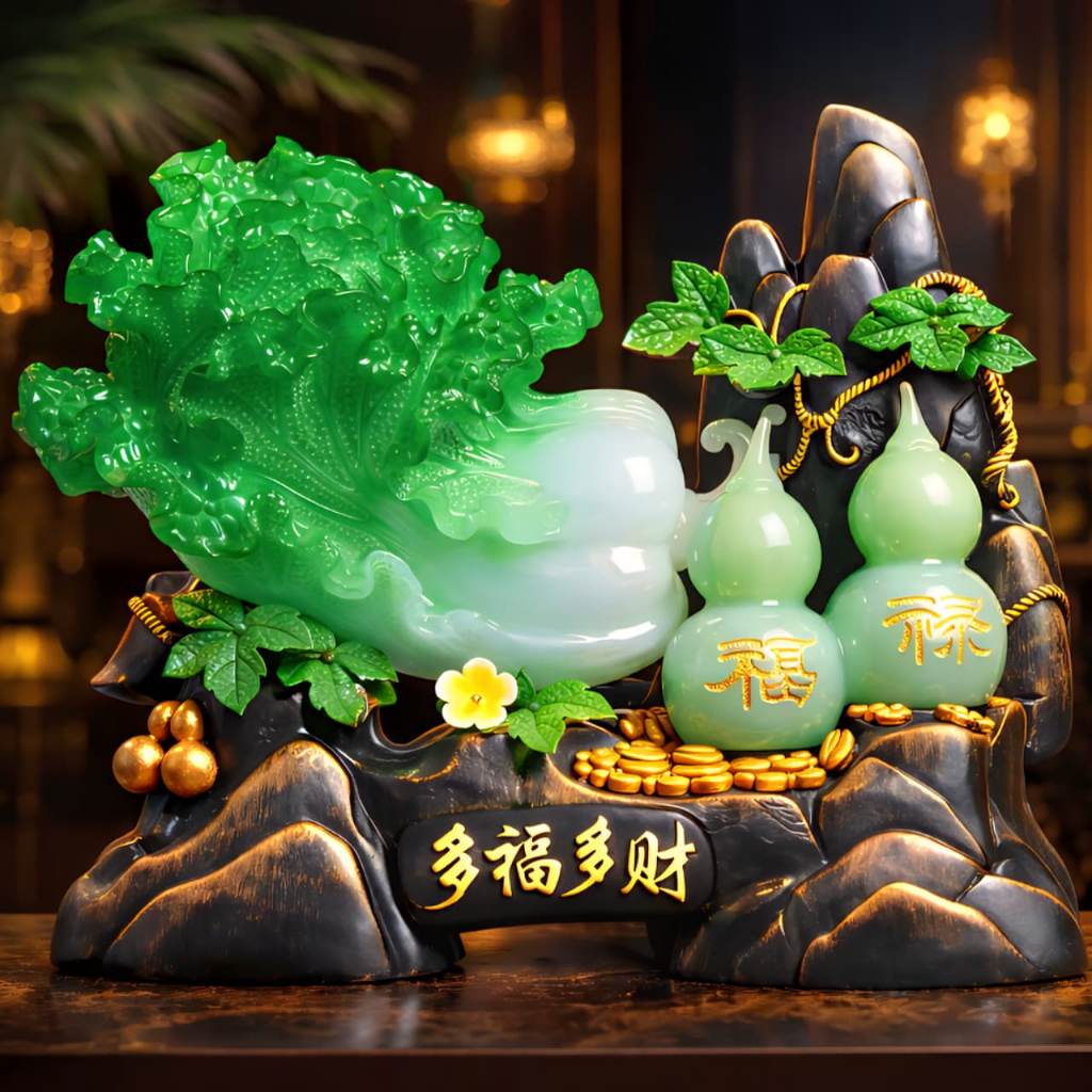 22cm Patung Sawi Kado Souvenir Imlek Sincia Putih Baicai Dekorasi Rumah Sawi Besar Jumbo