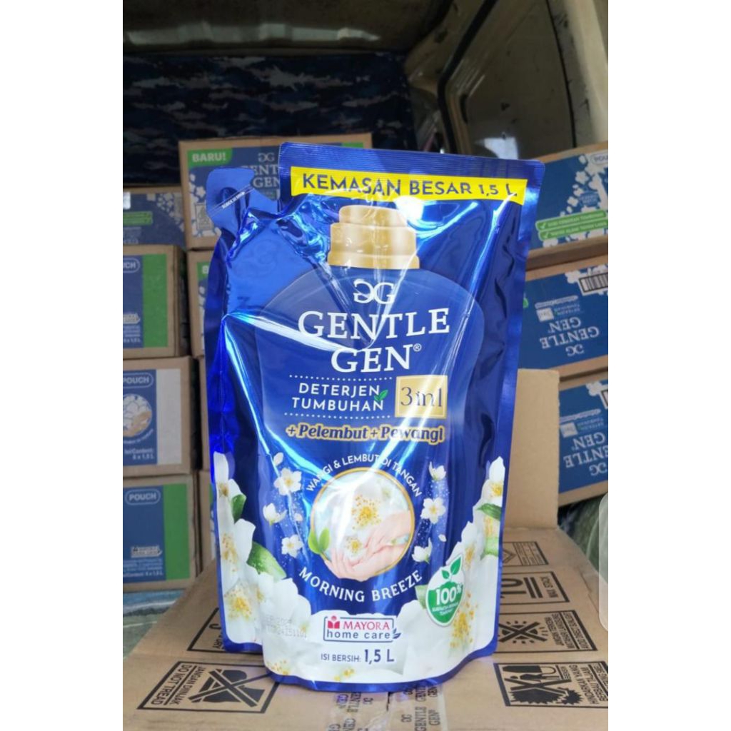 gentle gen 1.5 liter  detergen cair tumbuhan  Refill 1500 ml harga murah grosir bandung bisa kirim i