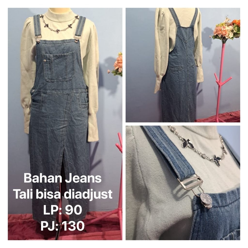 overall dress jeans panjang