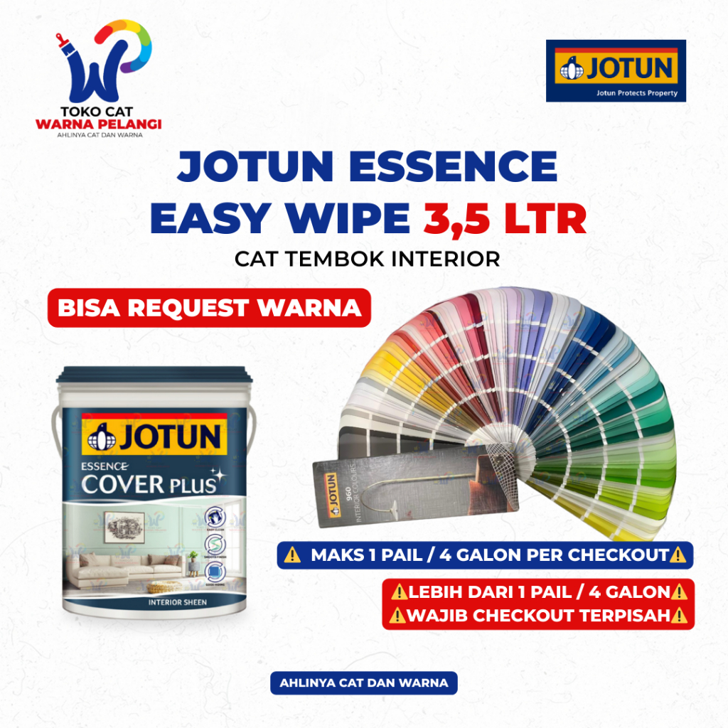 Cat Tembok Interior JOTUN Essence Cover Plus 3,5 Ltr (5 Kg) | Cat Tinting Jotun Tembok Dalam
