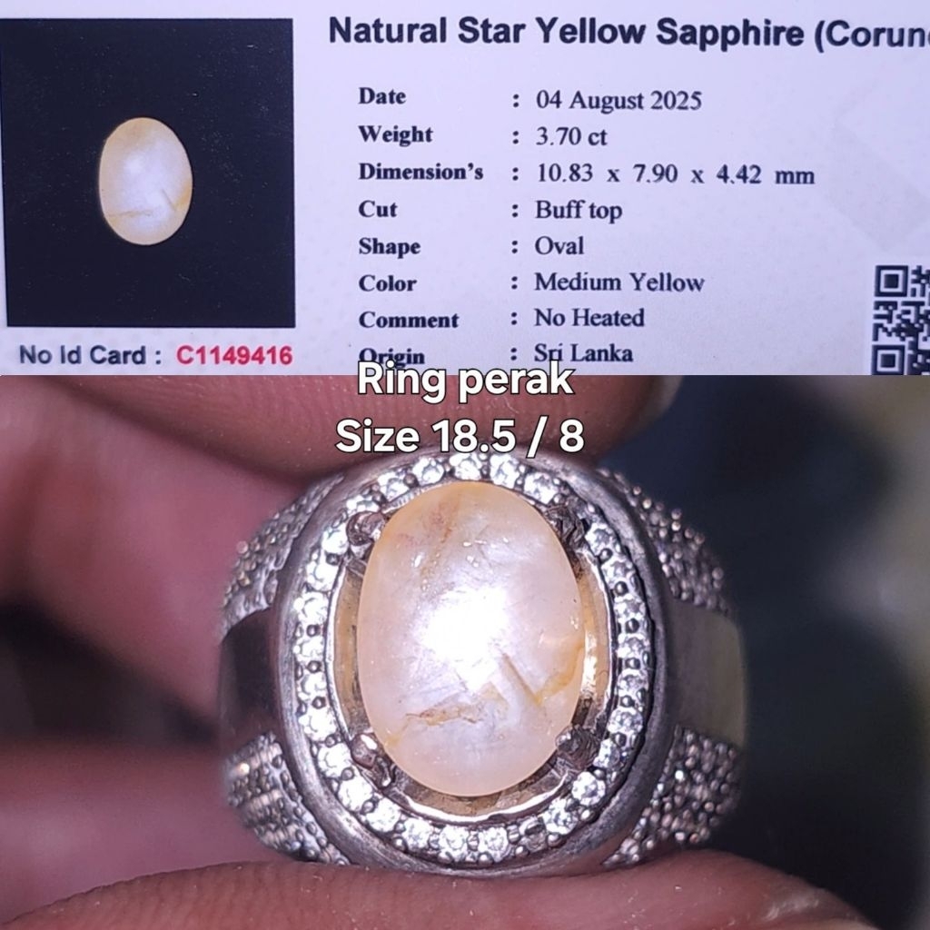 natural yellow sapphire star ceylon safir srilanka no treatment