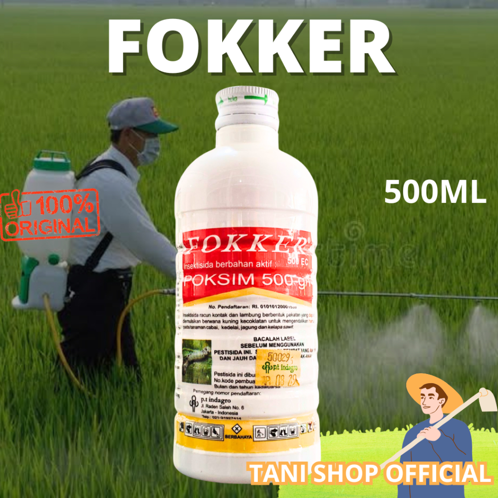 FOKKER 500 EC 500 ML INSEKTISIDA POKSIM 500 G/L PEMBASMI ULAT GRAYAK DAN BELALANG