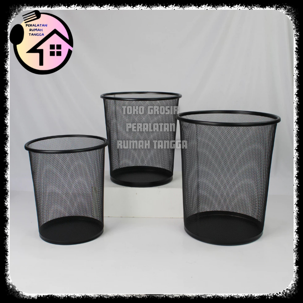 Tempat Sampah Estetik Besi Kamar Hitam Murah Tempat Sampah Minimalis Ringan Kuat