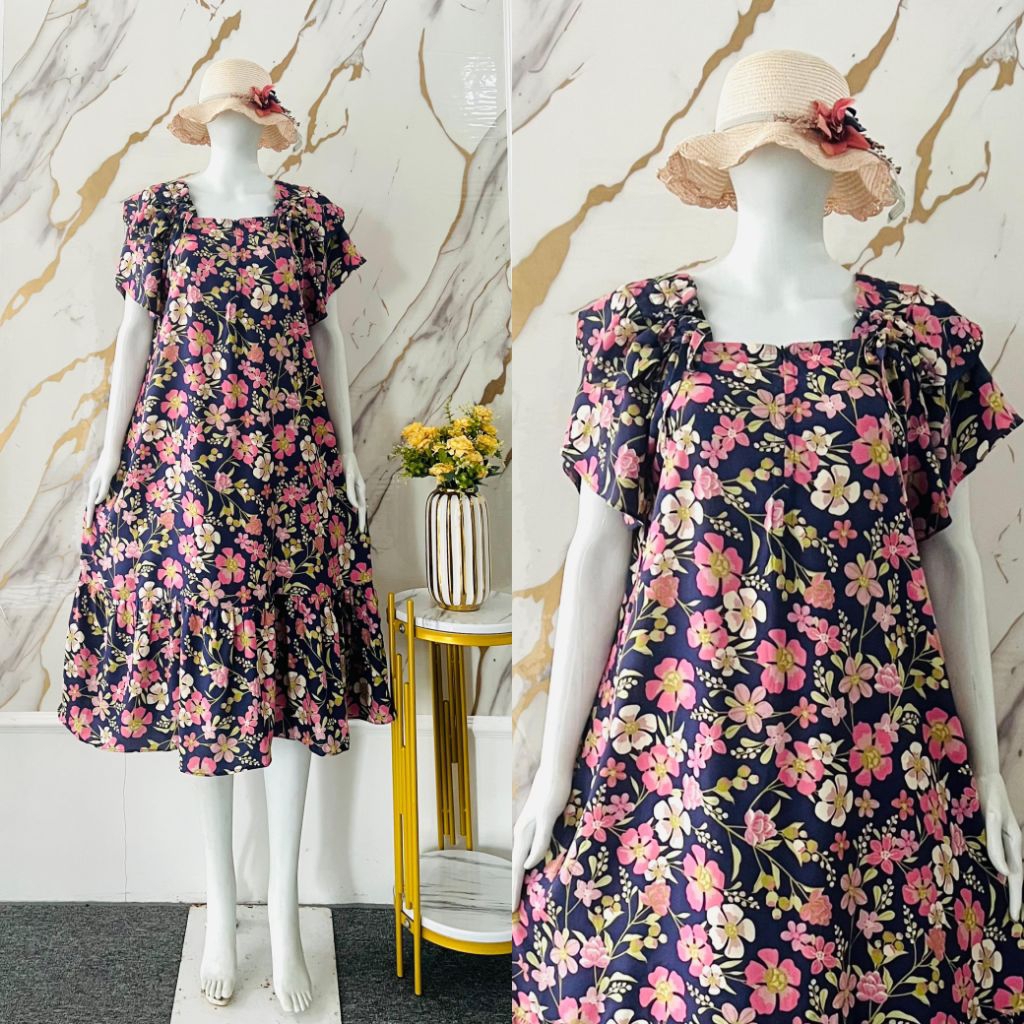 Daster Talia Busui Rayon Premium Tangan 2 Umpak Pundak Serut Tali