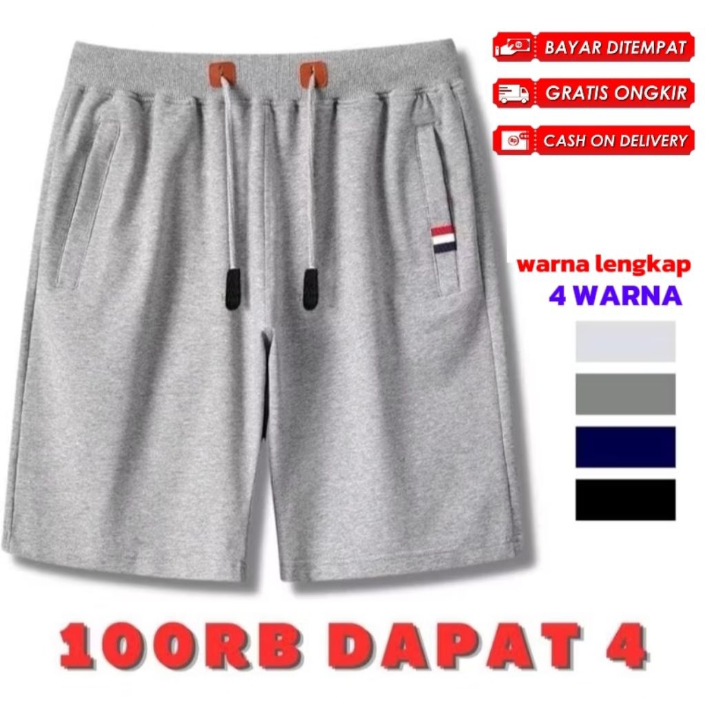 Celana Pendek Baby Terry 100RB Dapat 4 pcs Fleece Zipper Celana Pendek Pria Wanita