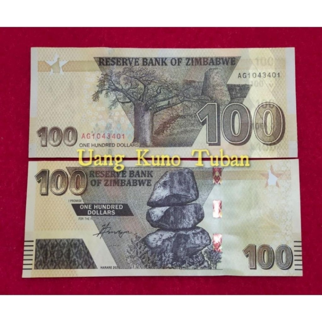 uang asing ZIMBABWE 100 DOLLARS