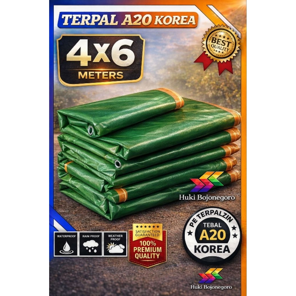 TERPAL KOREA ARMY GOLD A20 4x6 TERPAL TRUK TENDA DLL