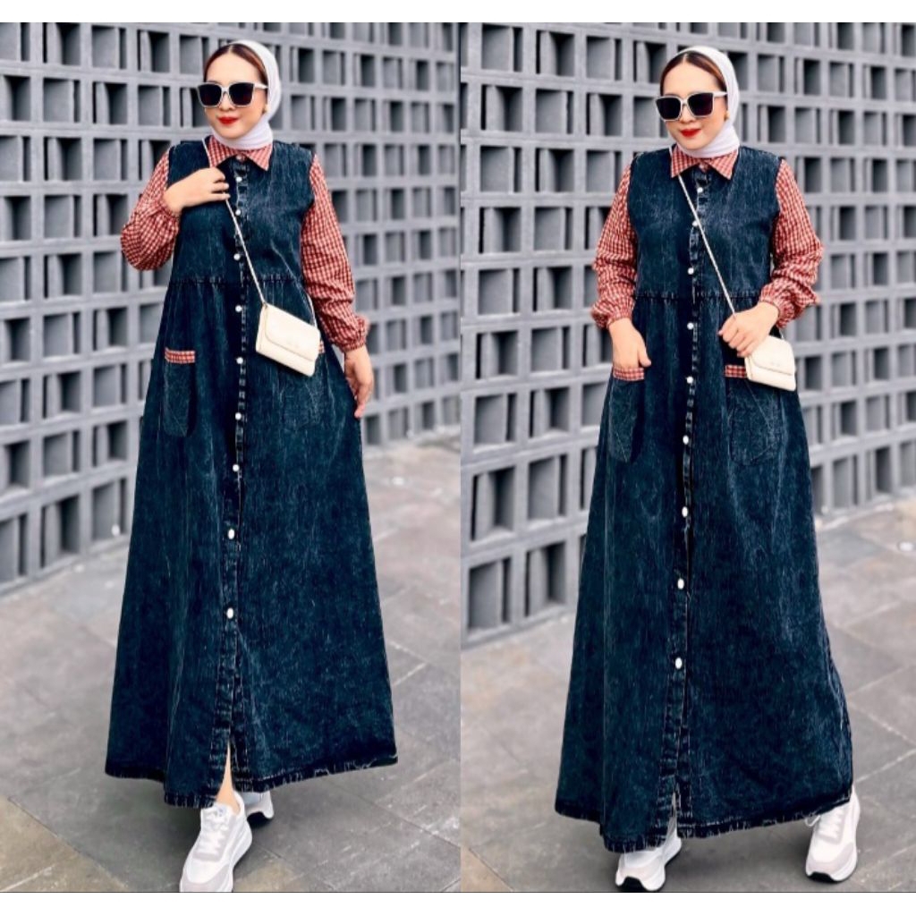 MAXY DRESS GAMIS JEANS ORIGINAL BY NEW OZ