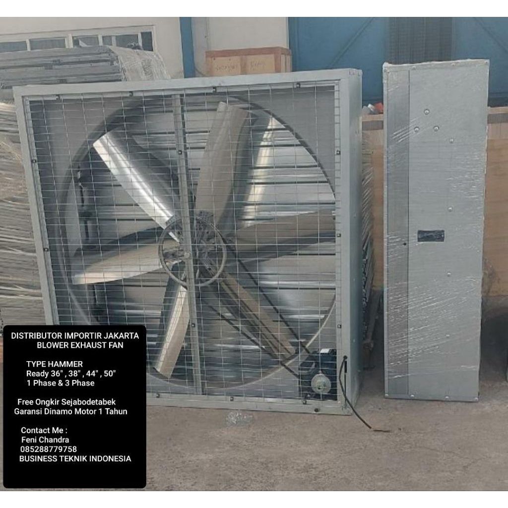 Blower Exhaust Fan Type Hammer Box Fan 50 inch 3 phase Van Belt