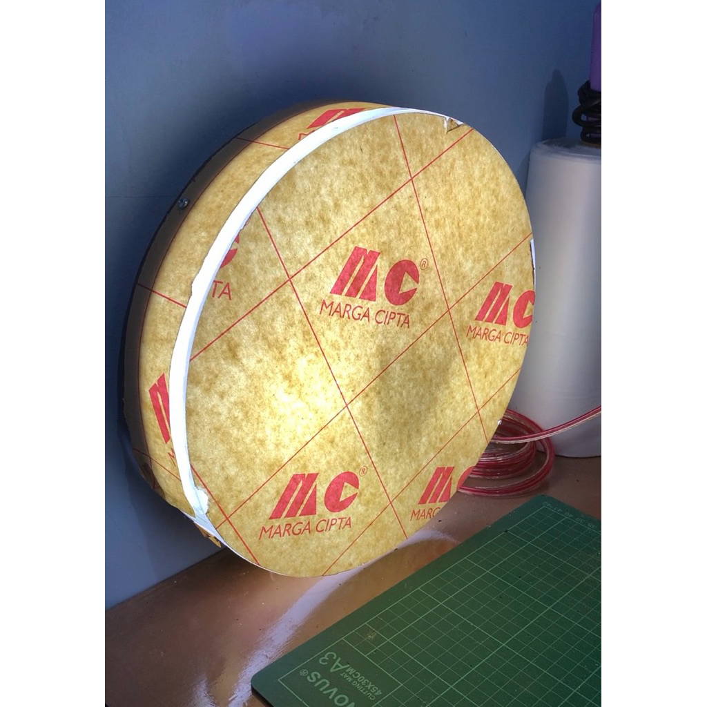 Neon Box bulat diameter 30 cm polosan tanpa stiker 1 sisi