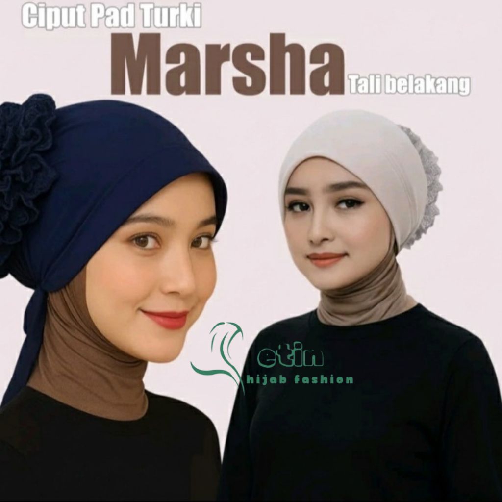 Ciput Turki Pad Marsha Daleman Hijab Anti Pusing Cepolan Besar Dalaman Kerudung Instan