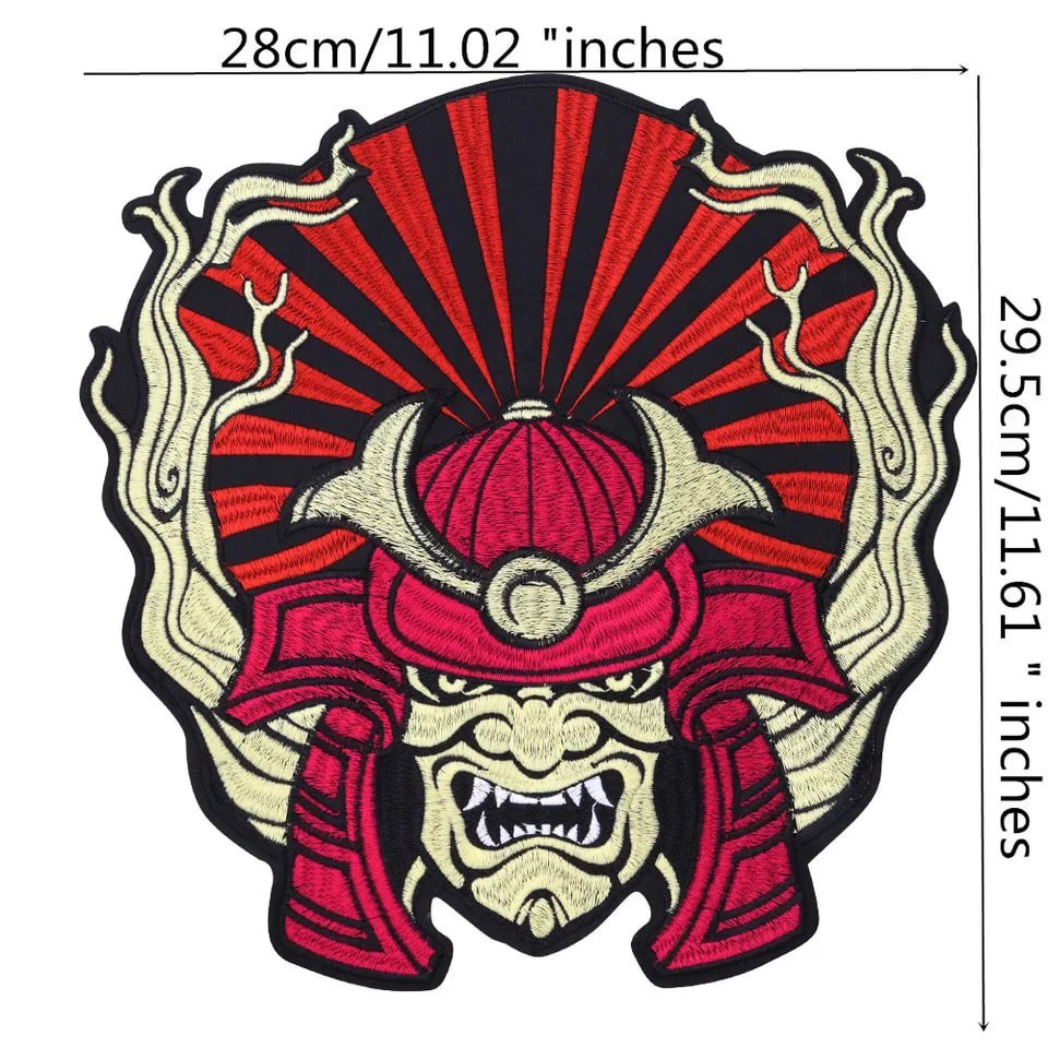PATCH BORDIR UKURAN BLAKANG SAMURAI/KATANA BERKUALITAS ASLI BORDIR