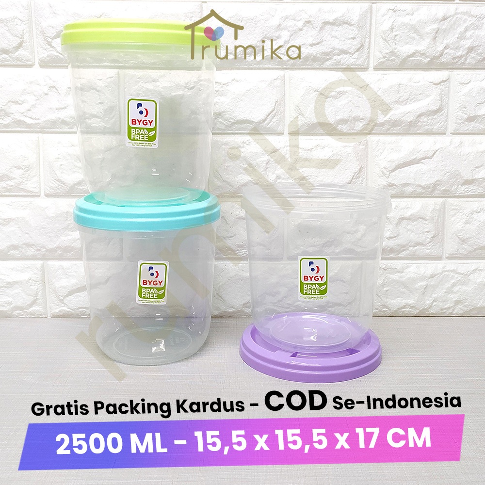 Toples Klik Go 2500 ml / Toples Biggy / Toples Plastik 2500 ml / Wadah Snack Bening Transparan – Sea