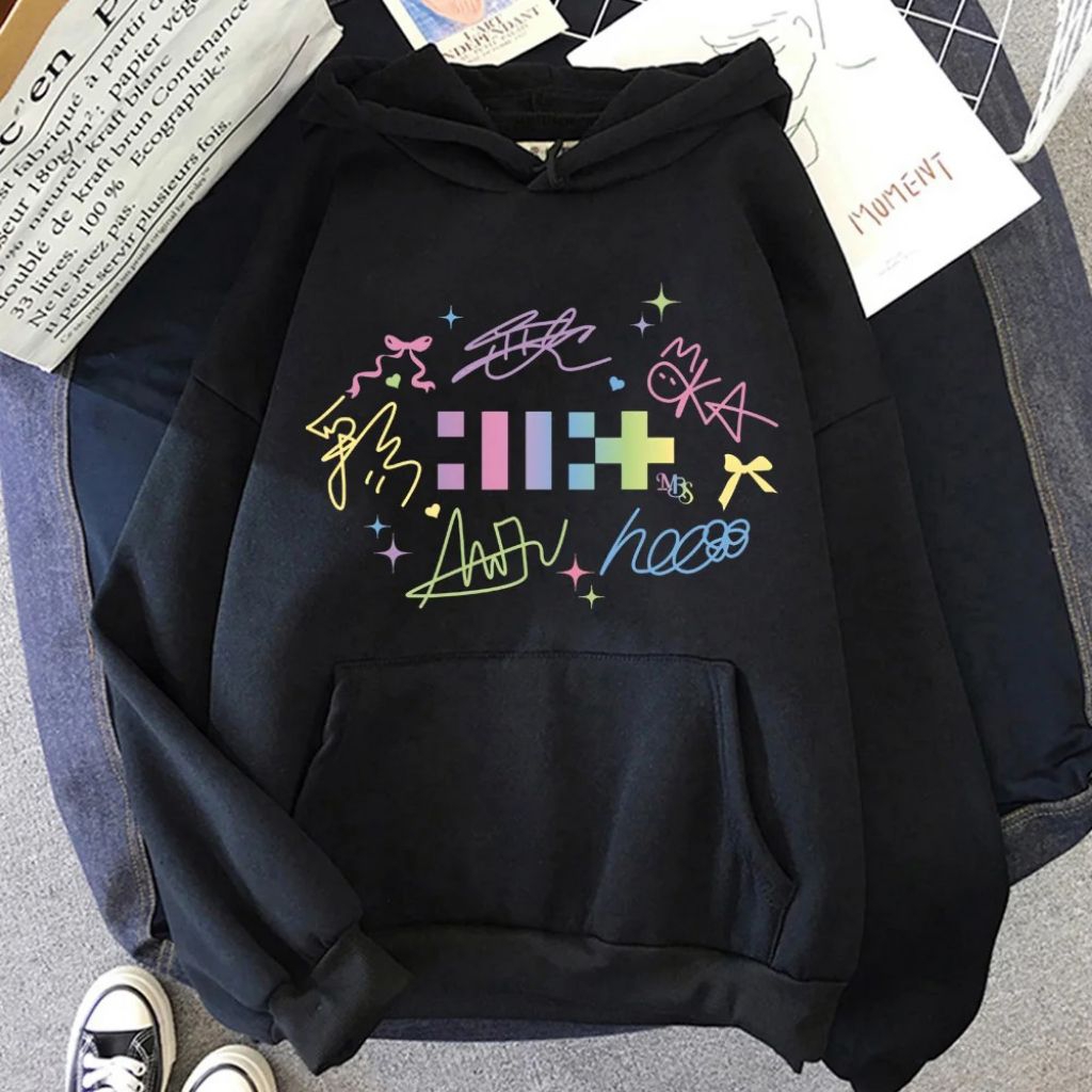 Hoodie ILLIT Kpop Wanita Terbaru Oversize Premium Korean Style Sweater Illit Member Signed Hoodie Kp