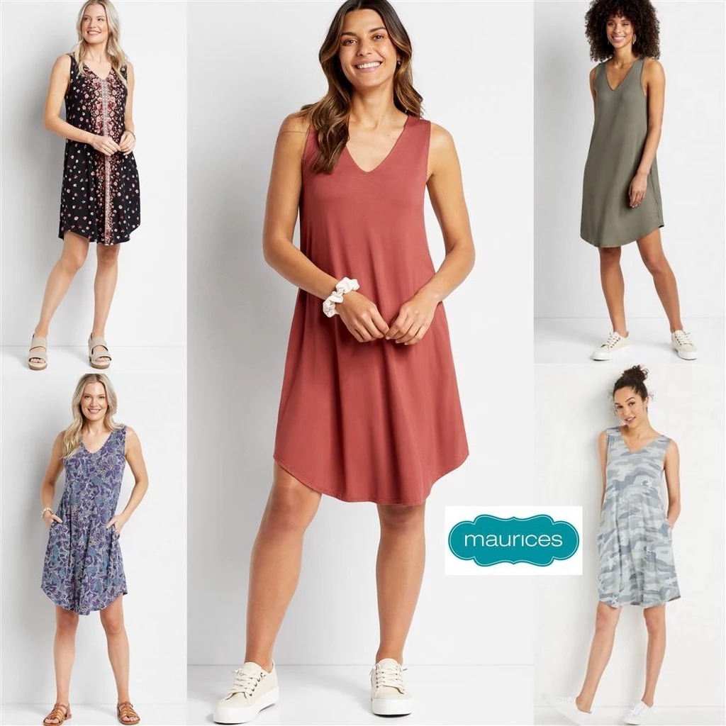 Worldwide Apparel - Shift Dress - Daily Casual Dress - Midi Gaun Tanpa Lengan Wanita Kekinian - Dast