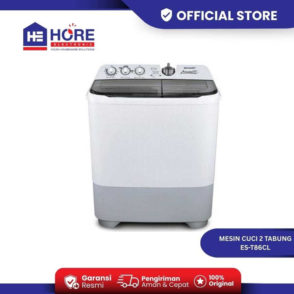 MESIN CUCI SHARP ES T86CL/MESIN CUCI SHARP 2 TABUNG 8KG