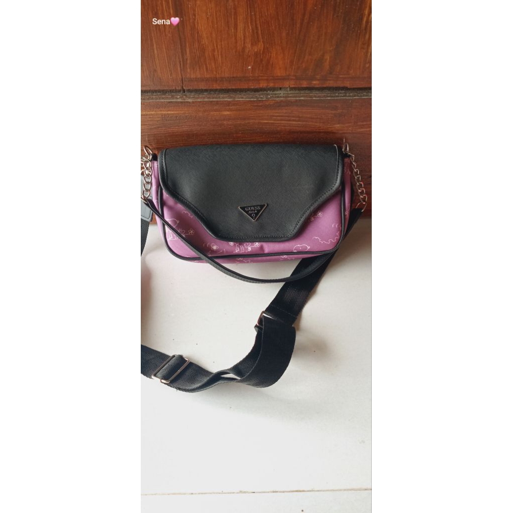 Slingbag Snoopy ungu preloved Tas preloved Tas second like new