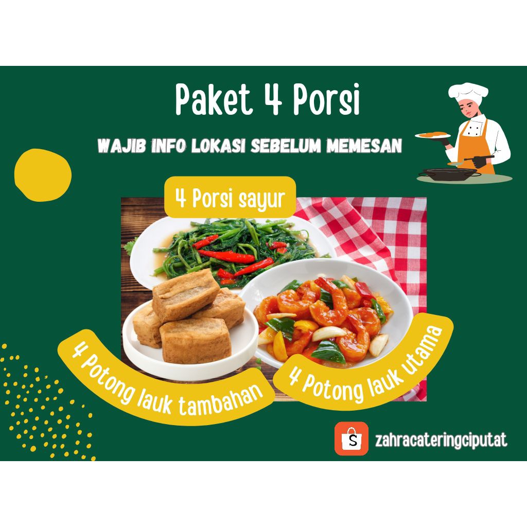 Catering Rantangan Mingguan Paket 4 porsi(5 hari kerja)