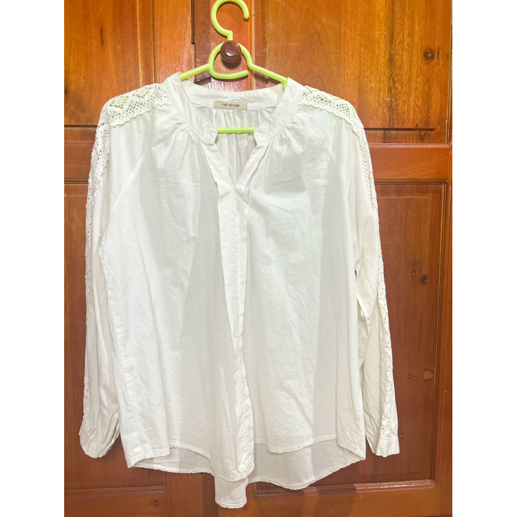 preloved blouse kemeja katbol putih