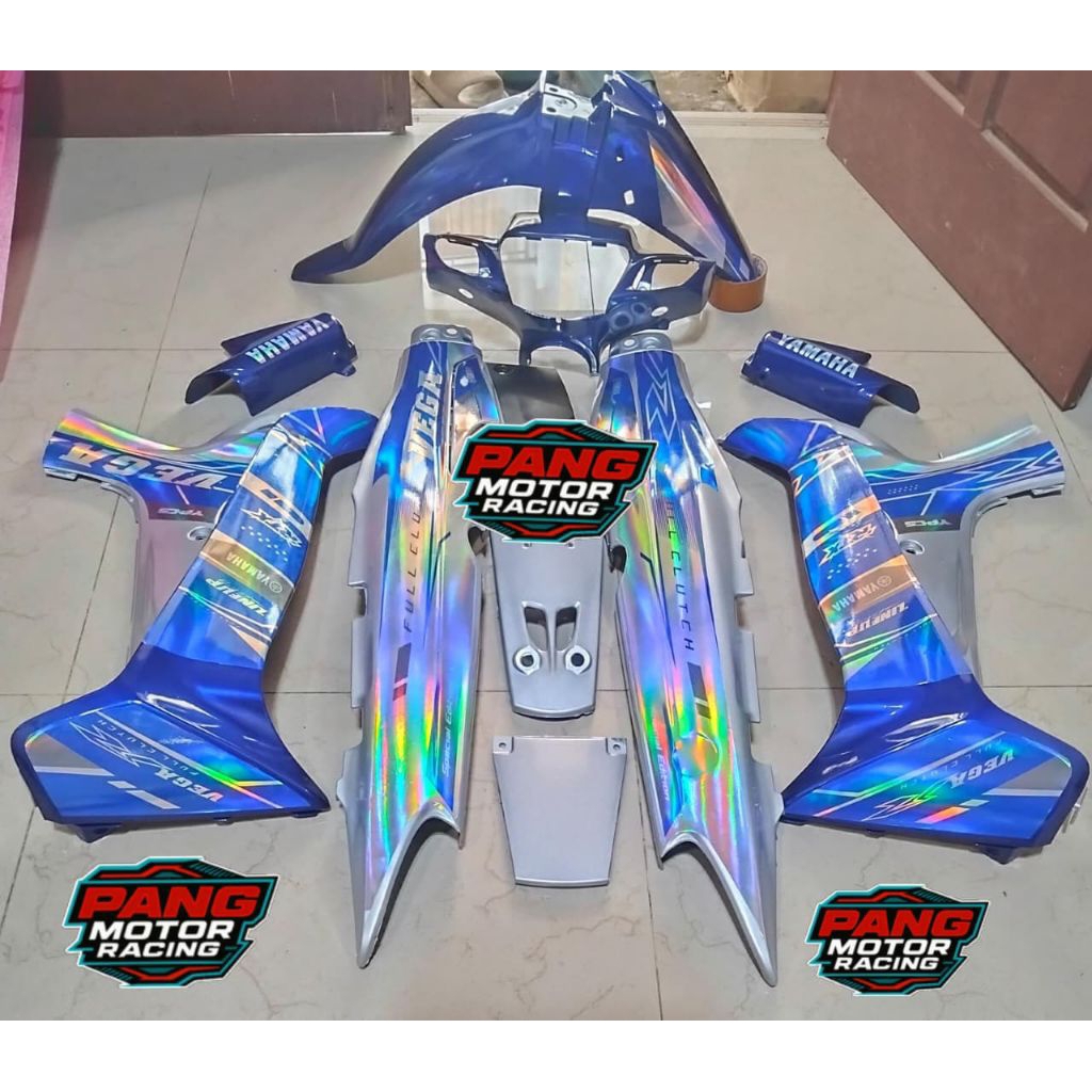 Body Set Vega R Lama Striping Custom Hologram RTX BIRU SILVER Body Halus Fulset Vega R Old Vega Lama