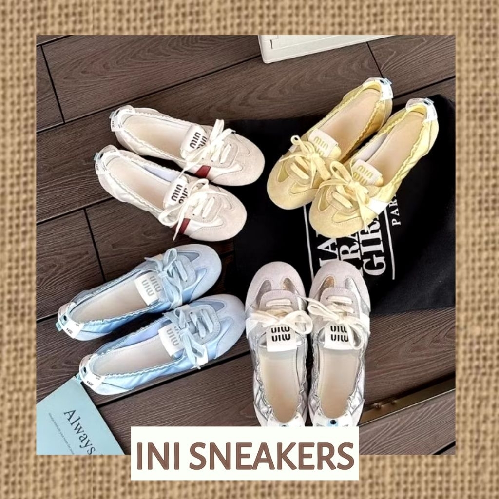 INI SNEAKERS/Min-Min flat sneakers/sepatu sneakers perempuan/sepatu sneakers tali/sepatu olahraga/se