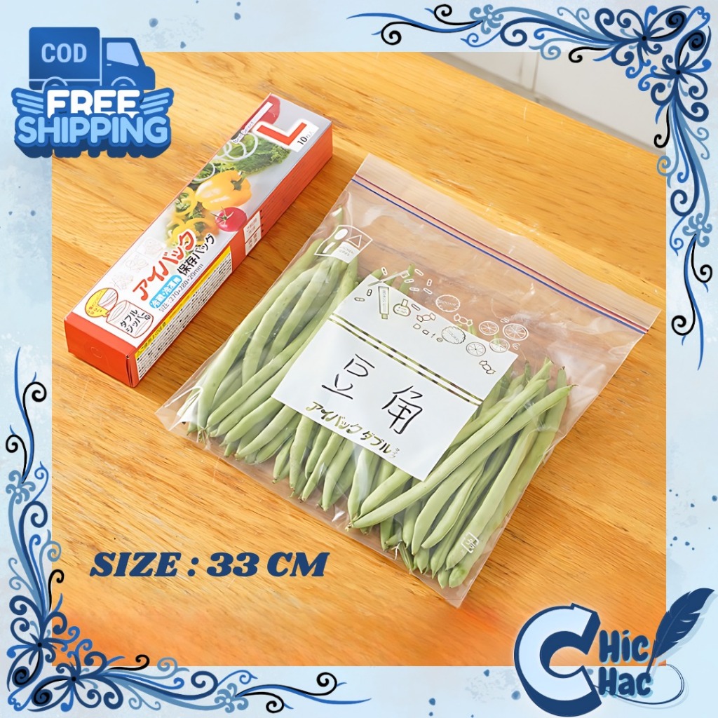 Plastik Ziplock Isi 10 Pcs Plastik Klip Kulkas Besar 3 CM Plastik Penyimpanan Makanan Murah