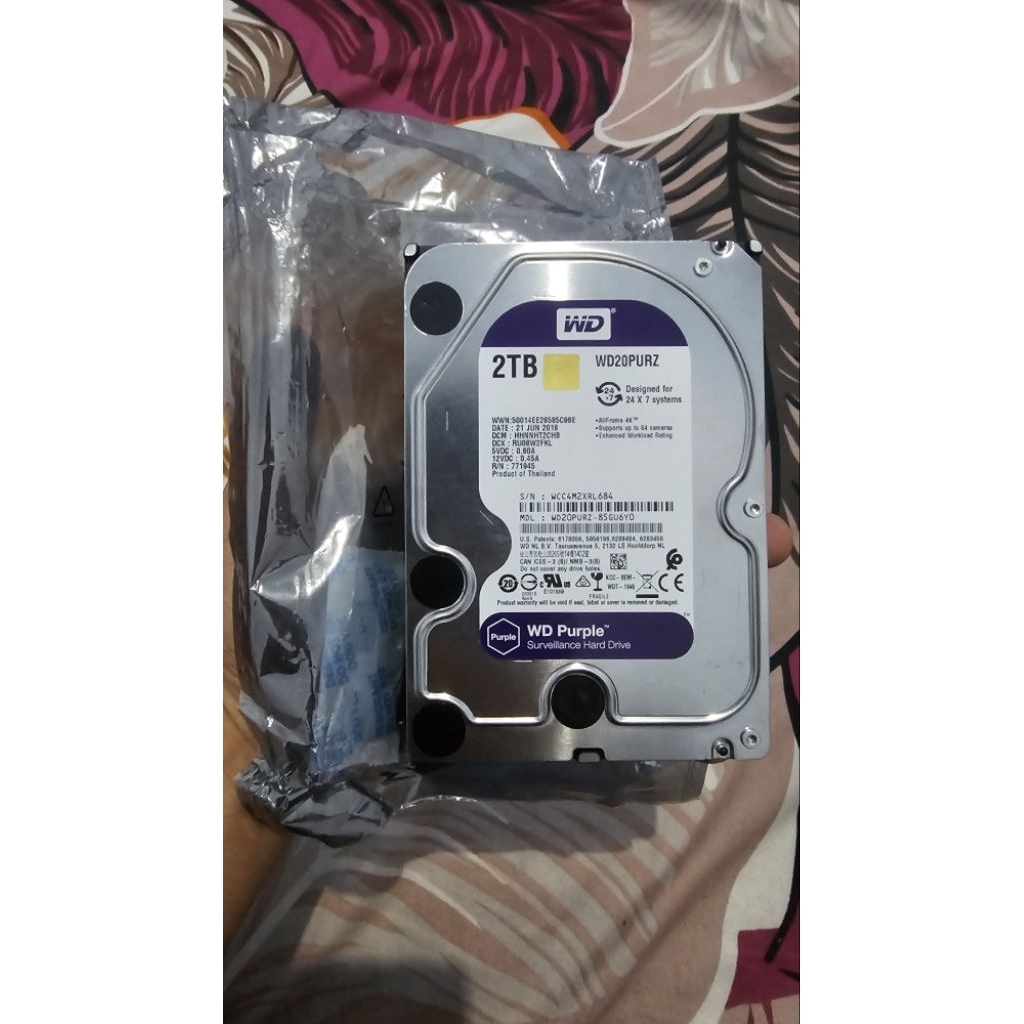 HARDISK 3,5 INC 2TB WD PURPLE SECOND LIKE NEW EKSTERNAL PS 4 HEN