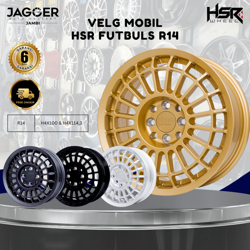 Velg hsr futbuls ring 14 pcd 4x100 4x114,3 | velg mobil avanza xenia brio agya ayla calya sigra jazz