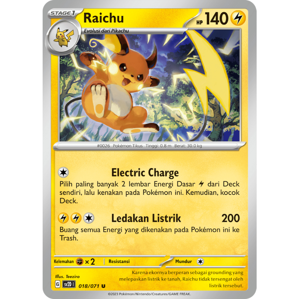TCG Pokemon Indonesia sv2D 018/071 Raichu