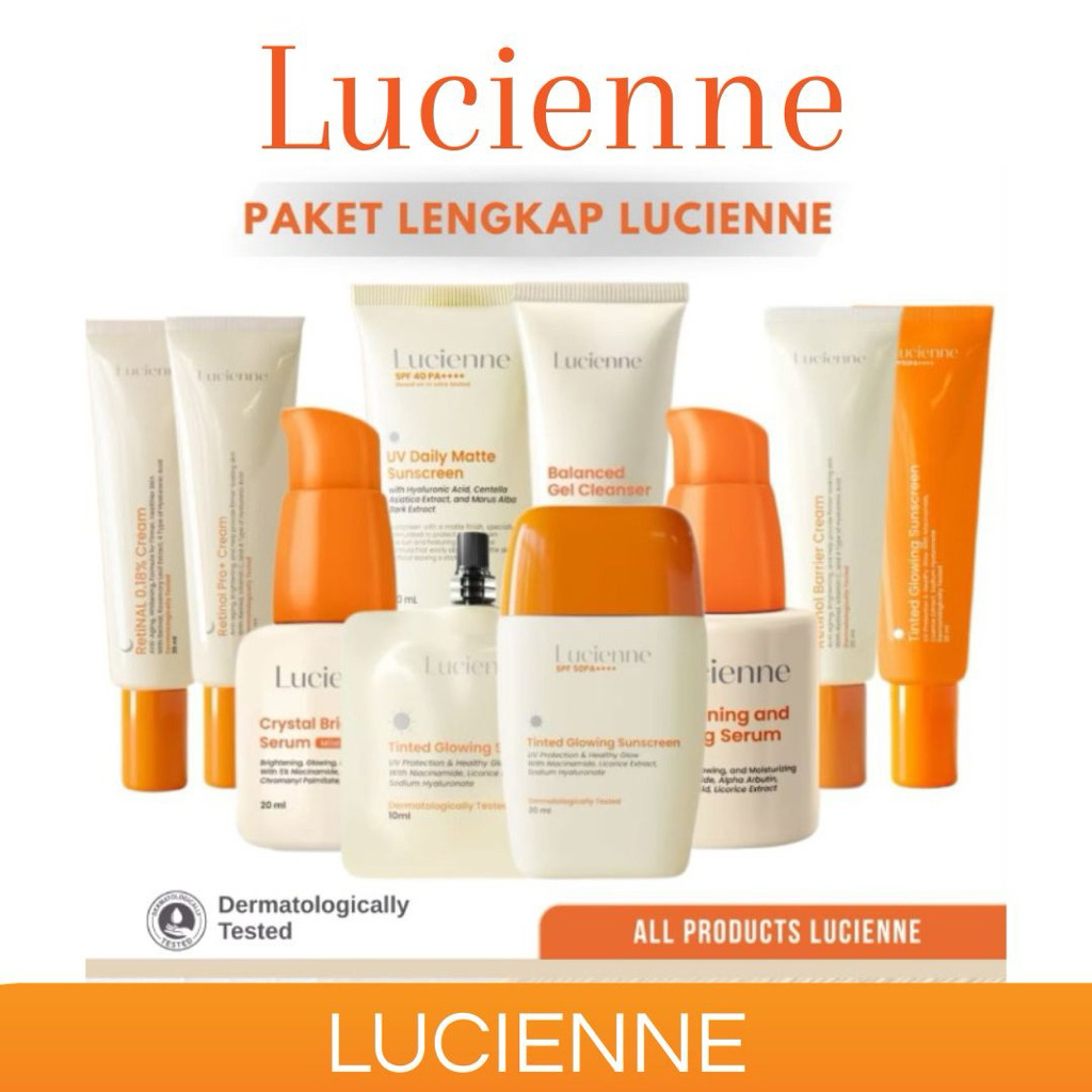 LICIENNE TINTED GLOWING SUNSCREEN SPF50 PA+++ BPOM/ LUCIENNE BARRIER CREAM / LUCIENNE RETINOL CREAM