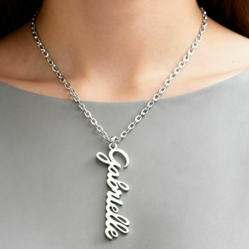 Kalung perak asli ukir nama custom